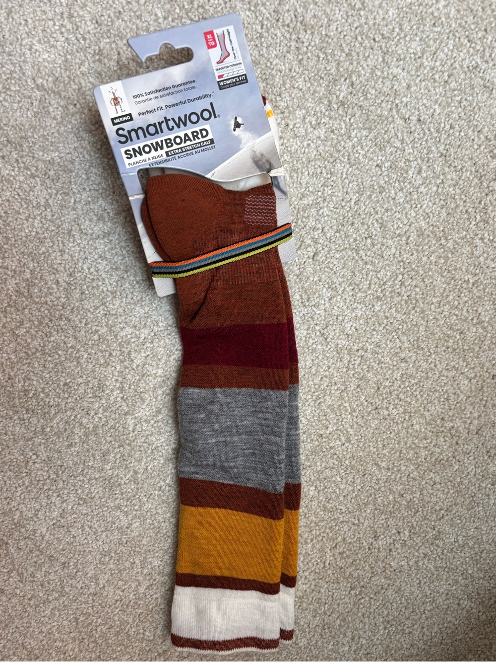 Smartwool Women's Fit XL Snowboard Socks Extra Stretch Calf in Picante